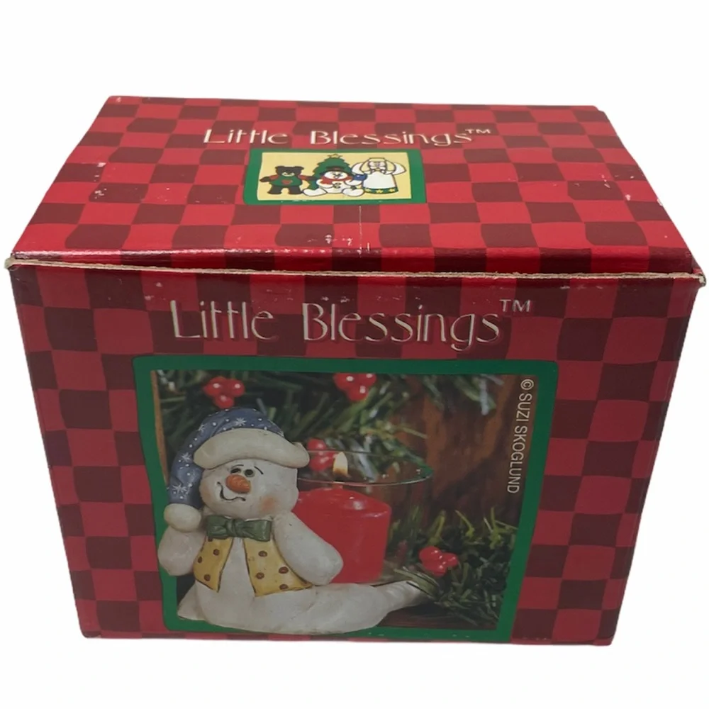 Snowman Candle Holder Little Blessings Holiday Decorations Gifts Ornaments